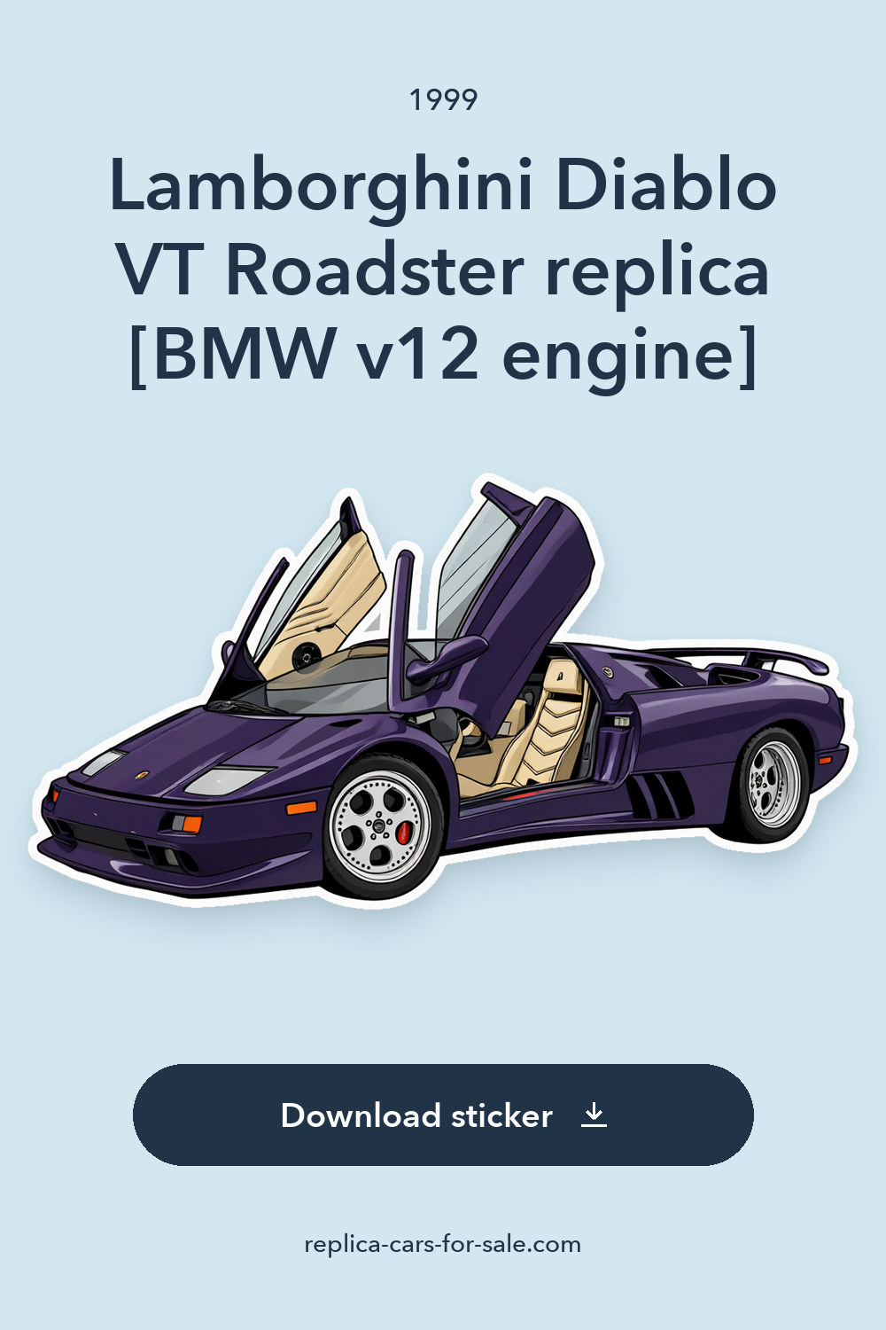 1999 Lamborghini Diablo VT Roadster replica [BMW v12 engine] sticker preview