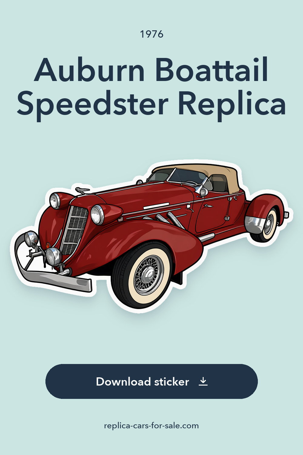 1976 Auburn Boattail Speedster Replica sticker preview