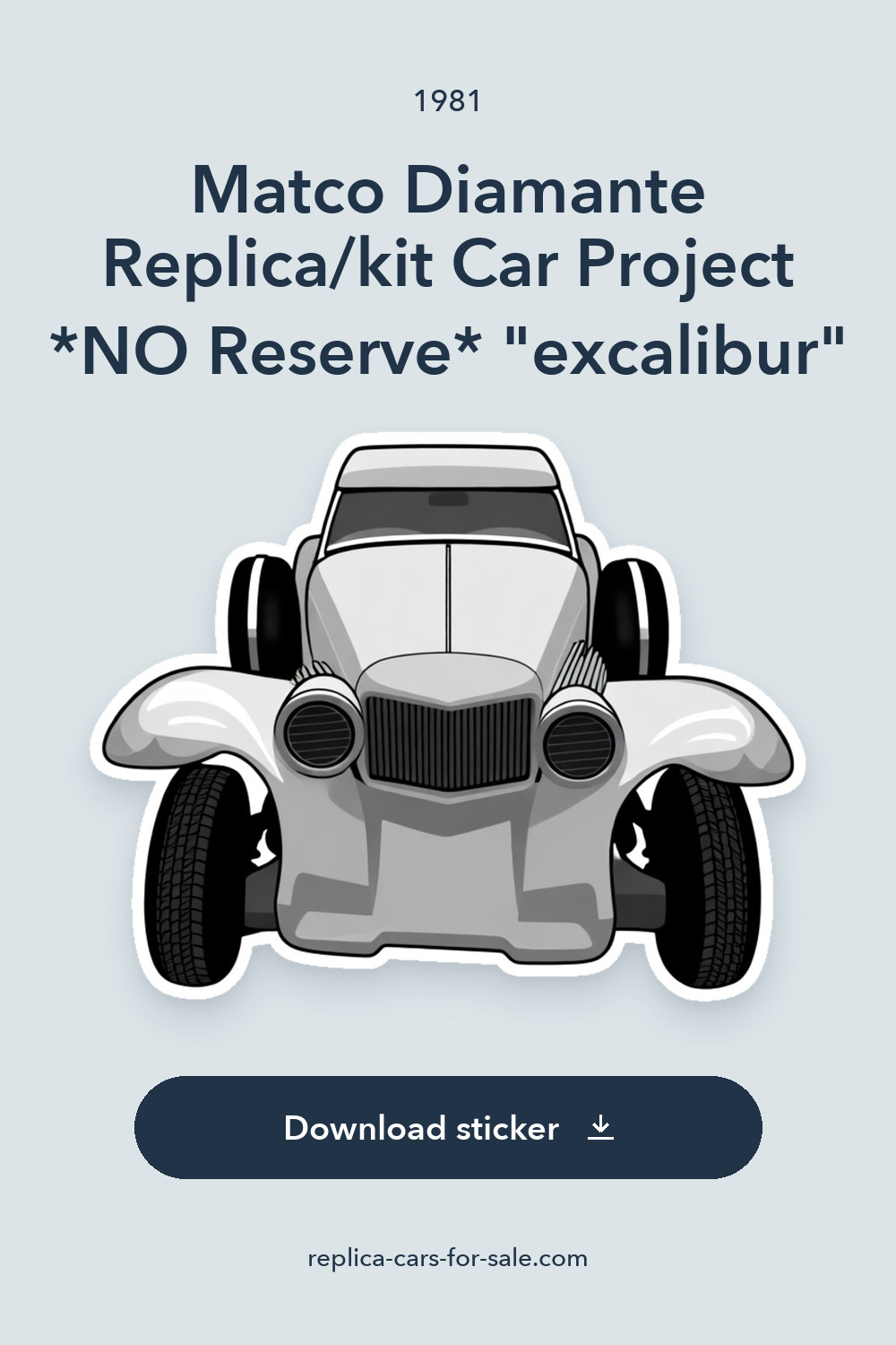 1981 Matco Diamante Replica/kit Car Project *NO Reserve* “excalibur” sticker preview