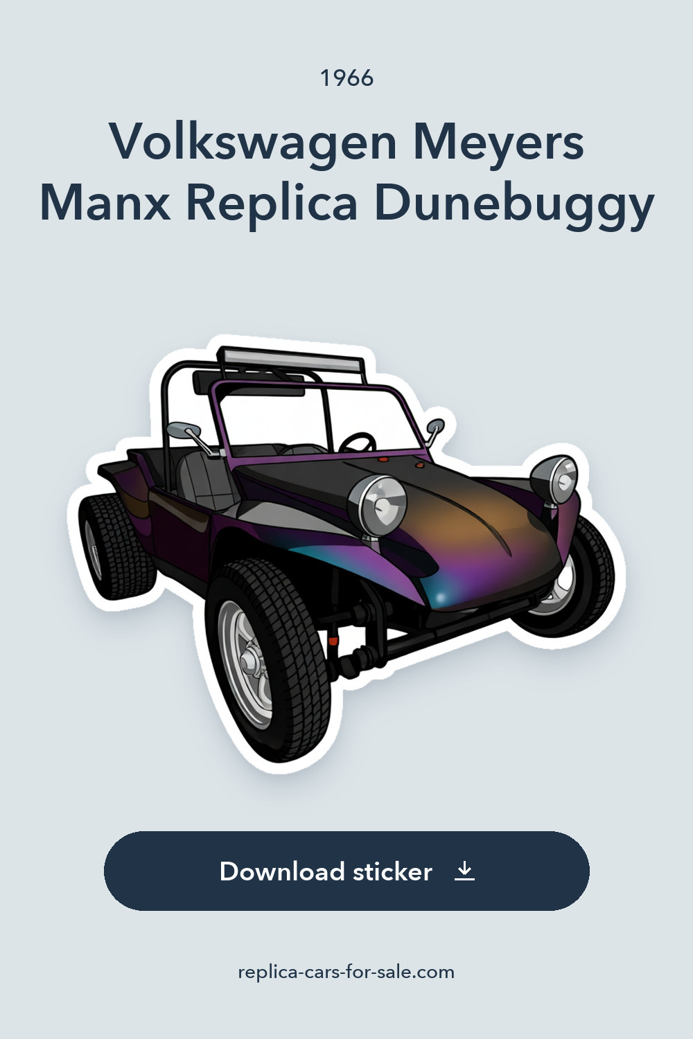 1966 Volkswagen Meyers Manx Replica Dunebuggy 1856 Miles Purple 5 Speed sticker preview