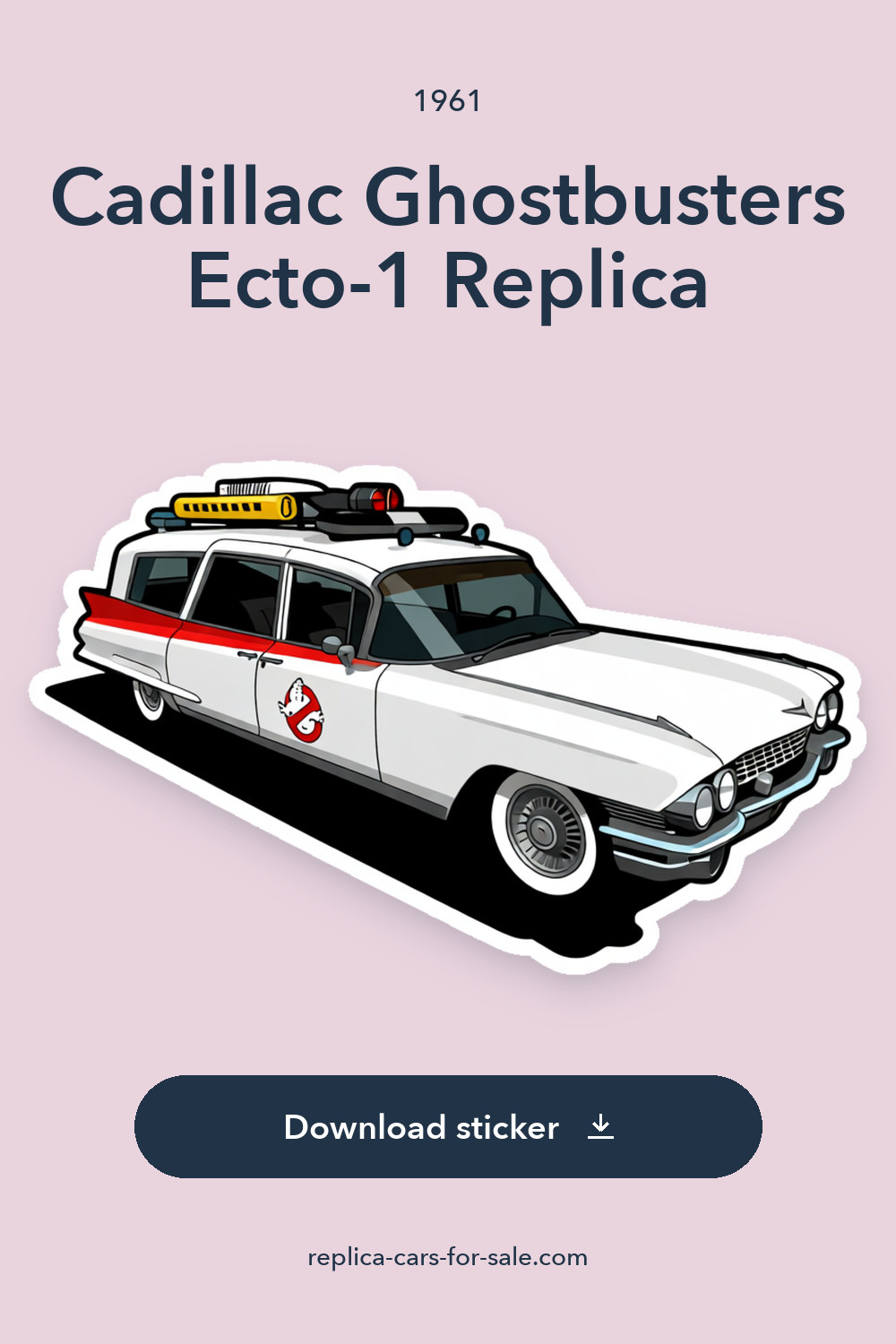 1961 Cadillac Ghostbusters Ecto-1 Replica sticker preview